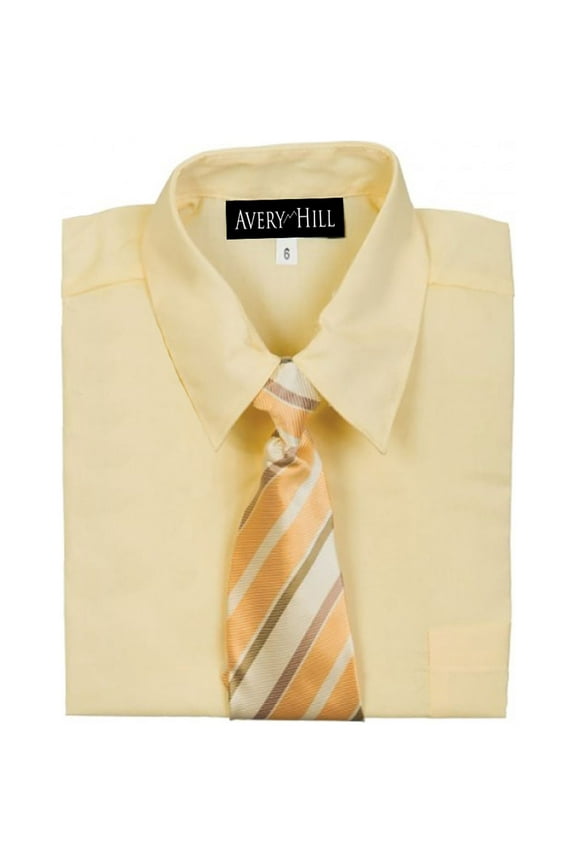 Boys Short Sleeve Dress Shirt With Windsor Tie