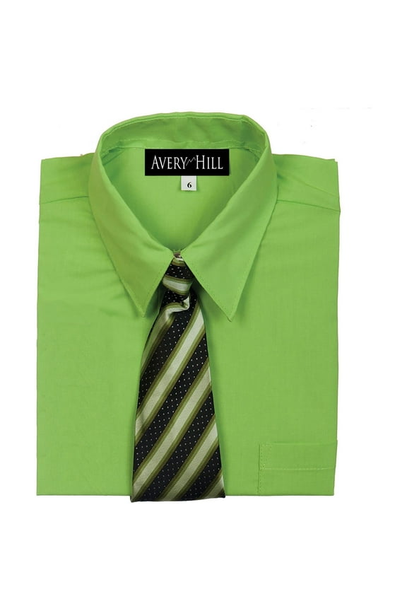 Boys Short Sleeve Dress Shirt With Windsor Tie