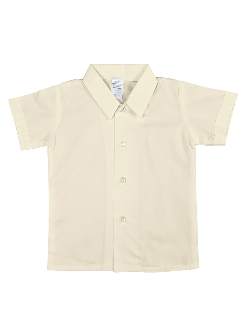 Avery Hill Boys Short-Sleeved Dress Shirt with Collar Button in