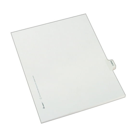 Avery Index Divider 25 x Divider(s) - Side Tab(s) - Exhibit X - 1 Tab(s)/Set - 8.5" Divider Width x 11" Divider Length - Legal - Paper Divider - White Paper Tab(s) - 1