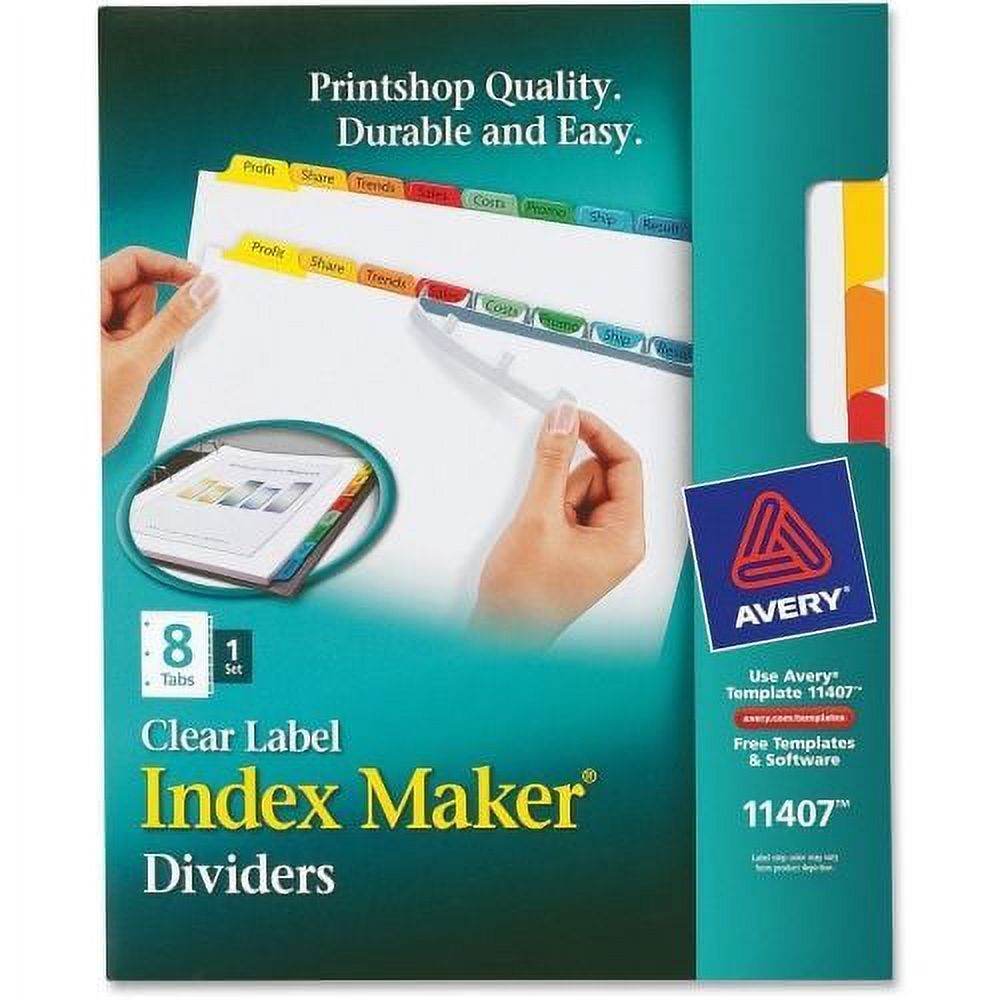 Avery Index Maker Print & Apply Clear Label Dividers with Traditional