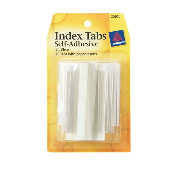 Avery Index Tabs with Writable Inserts, 25 Clear Tabs (26101)