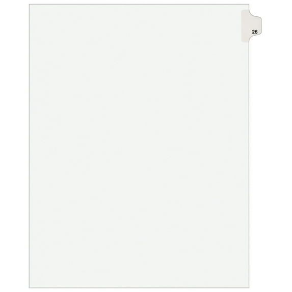 Avery Individual Legal Dividers Avery Style, Letter Size, Side Tab #26 (1026)