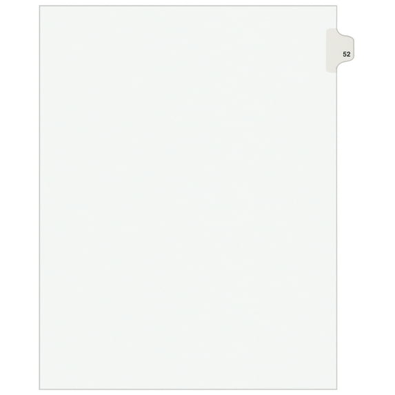 Avery Individual Legal Dividers Avery Style, Letter Size, Side Tab #52 (1052)