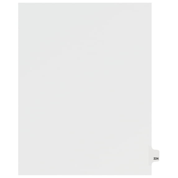 Avery Individual Legal Dividers Style, Letter Size, Side Tab #224 (82440) 25 x Divider(s) - Side Tab(s) - 224 - 1 Tab(s)/Set - 8.5" Divider Width x 11" Divider Length - Legal - White Paper Divide