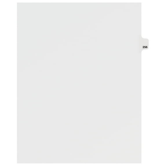 Avery Individual Legal Dividers Style, Letter Size, Side Tab #256 (82472) 25 x Divider(s) - Side Tab(s) - 256 - 1 Tab(s)/Set - 8.5" Divider Width x 11" Divider Length - Legal - White Paper Divide