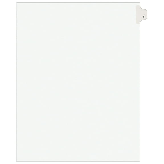 Avery Individual Legal Exhibit Dividers, Avery Style, #1, Side Tab, Letter Size, Pack of 25 (11911)