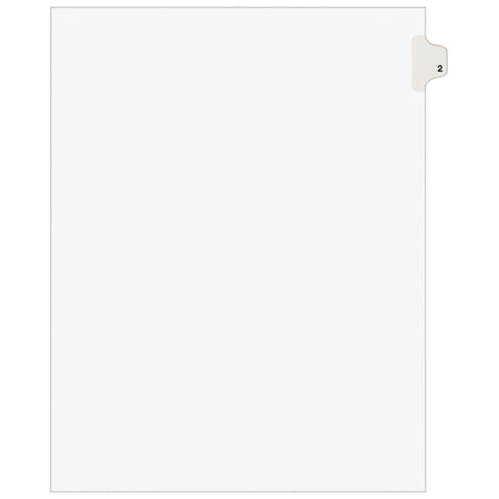 Avery - Legal Pre-Printed Paper Dividers, Side Tab #2, Style, Letter Size, 25/Pack - White
