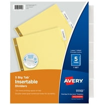 Avery Insertable Paper Divider, Clear, Big Tab, 5-Tab (11110)