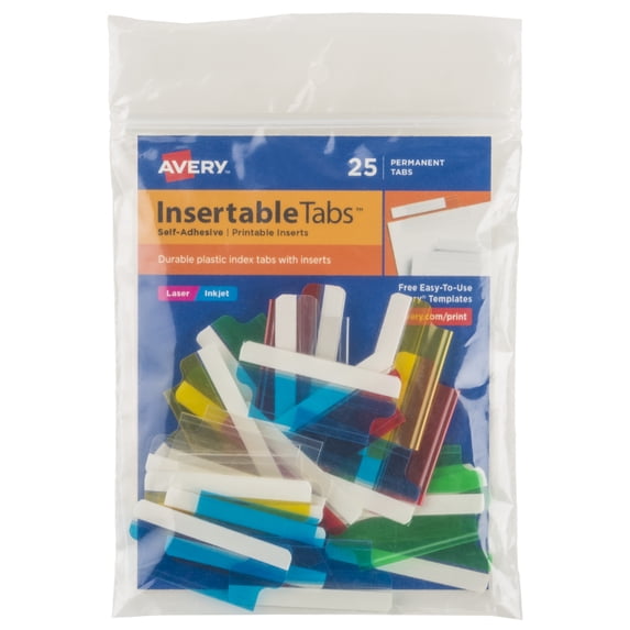 Avery Insertable Self-Adhesive Tabs with Inserts, 1.5" (16228)