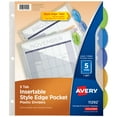 Avery Insertable Style Edge Pocket Plastic Dividers, 5Tab (11292)