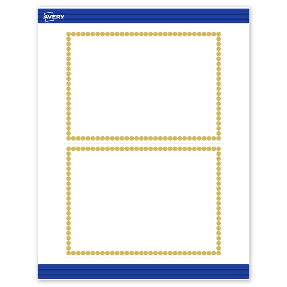 Avery Invitation Cards, 5" x 7", Matte White, Gold Beads