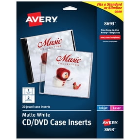 Avery Printable CD Jewel Case Inserts, 20 Blank Inserts (8693)