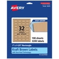 thumbnail image 1 of Avery Kraft Brown Rectangle Labels, 1" x 1.5", 3,200 Labels, 1 of 9