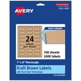 thumbnail image 1 of Avery Kraft Brown Rectangle Labels, 1" x 2", 2,400 Labels, 1 of 9