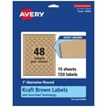 thumbnail image 1 of Avery Kraft Brown Round Labels, 1" Diameter, 720 Labels, 1 of 9
