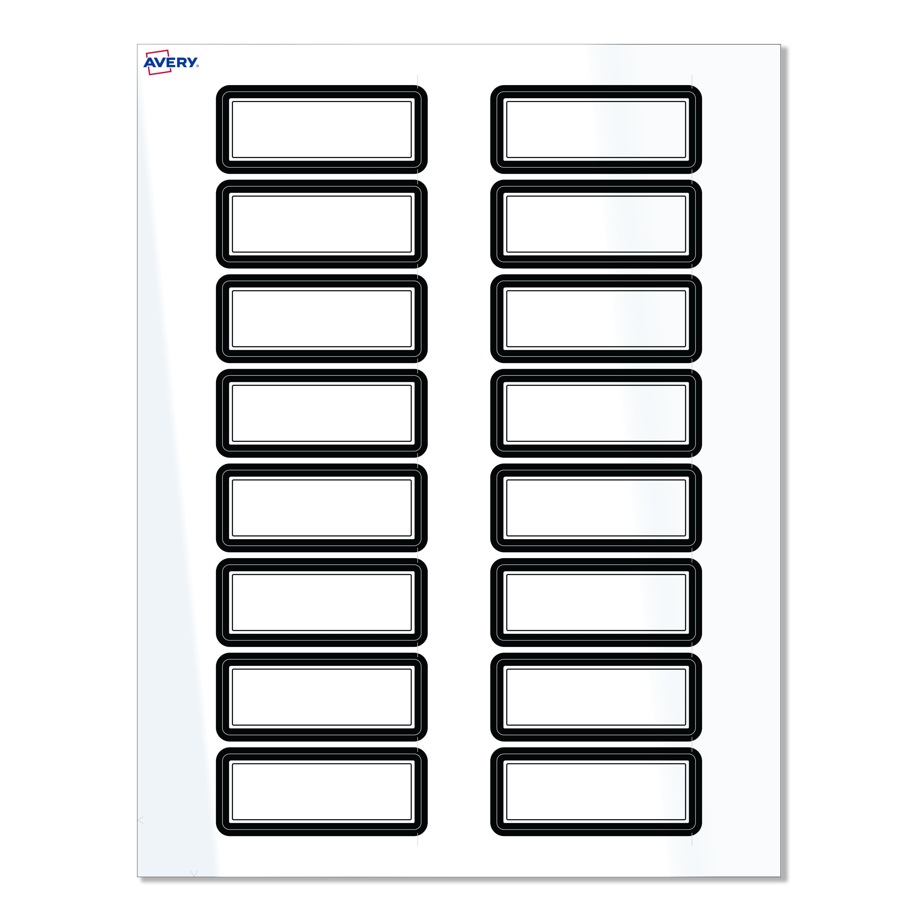 Avery® Labels, 1" x 25/8", Double Black Border, Glossy White, 160ct