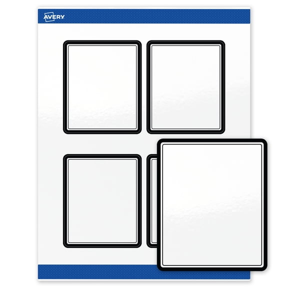 Avery Labels, 4" x 3-1/3", Glossy White, Double Black Border