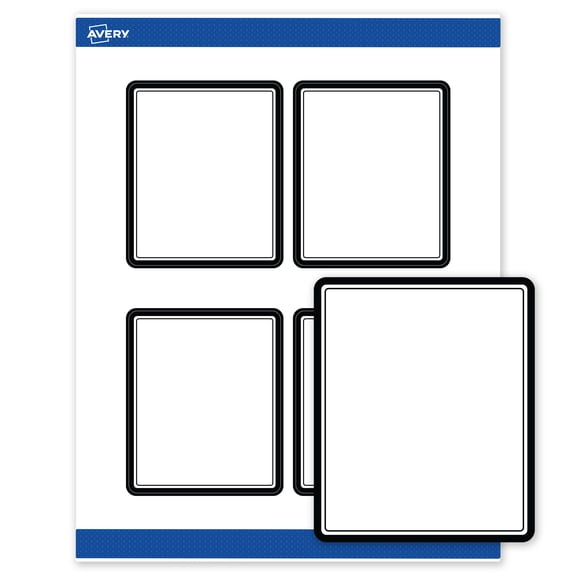 Avery Labels, 4" x 3-1/3", Matte White, Double Black Border