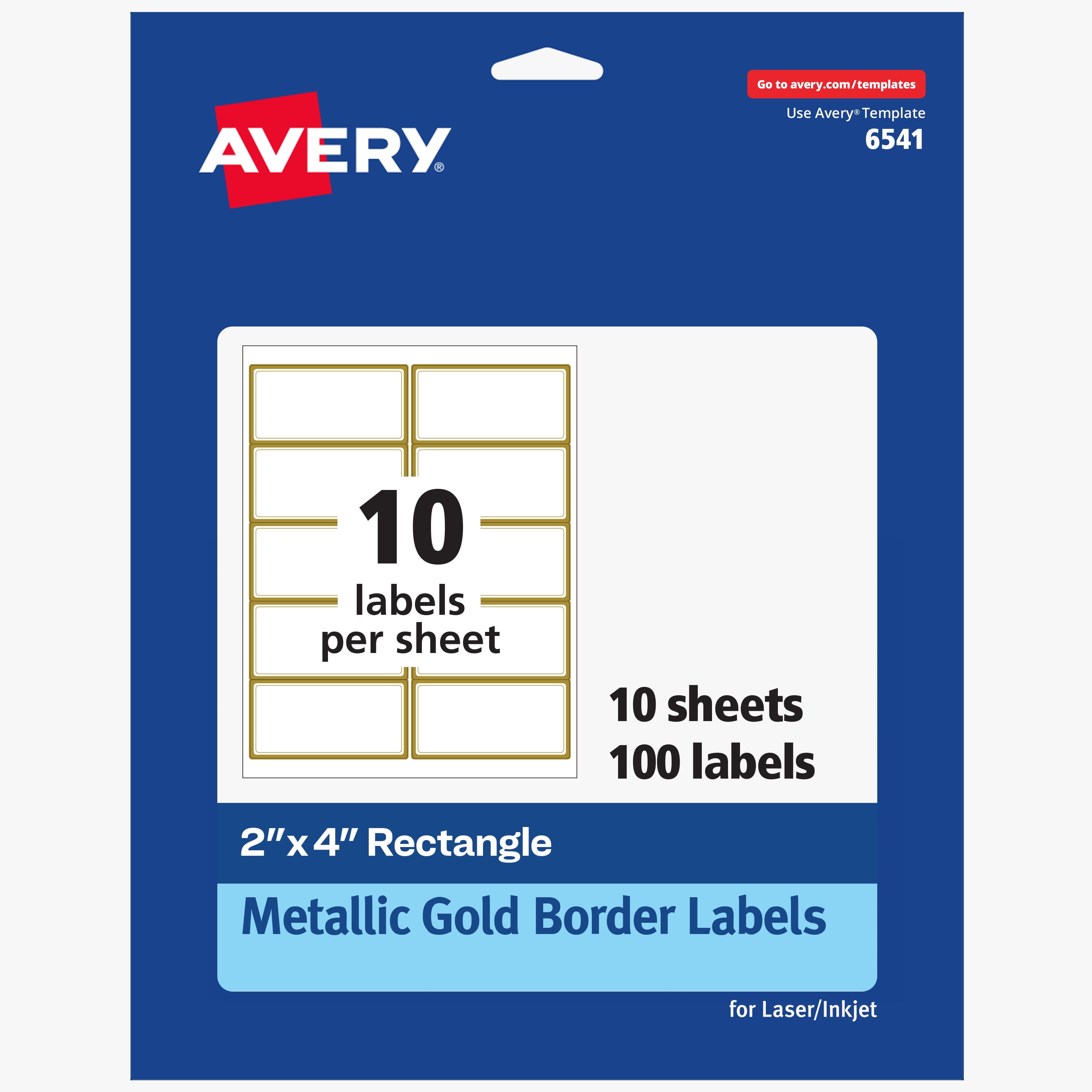 Avery Labels with Metallic Gold Border, 2