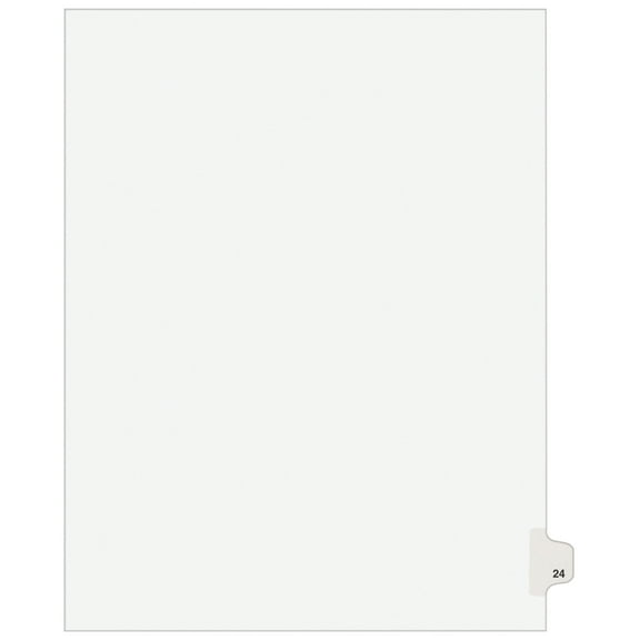 Avery Legal Paper Divider, Avery Style, White, Side Tab 24 (01024)