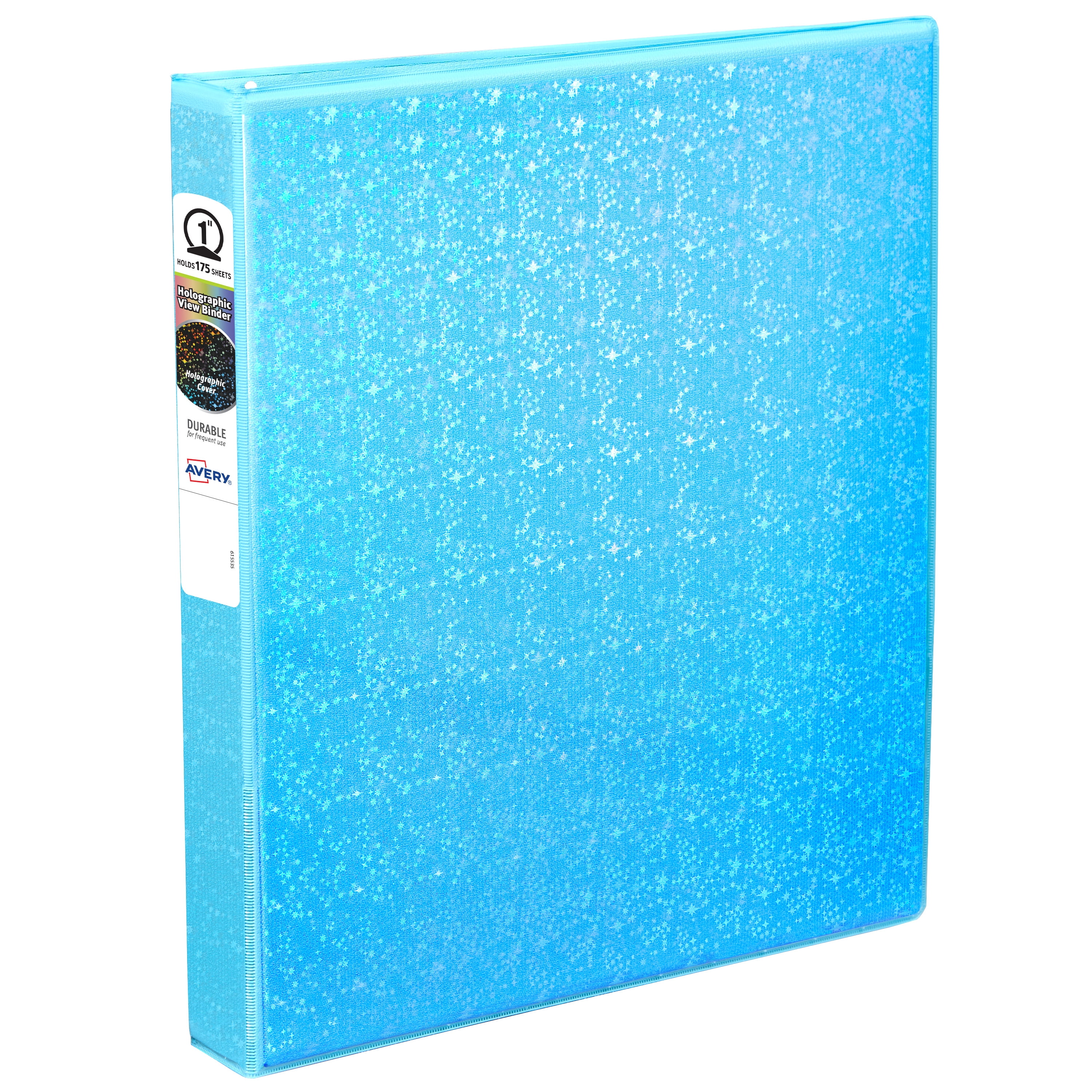Avery Luxe Collection Holographic Binder, 1 inch, Aqua (03224)