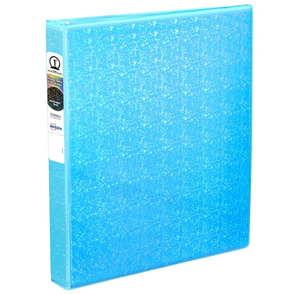 Avery Luxe Collection Holographic Binder, 1 inch, Aqua (03224)