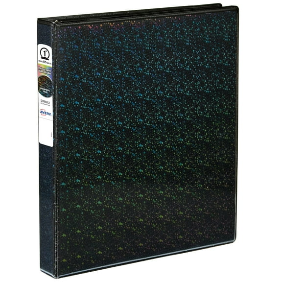 Avery Luxe Collection Holographic Binder, 1 inch, Black (03225)
