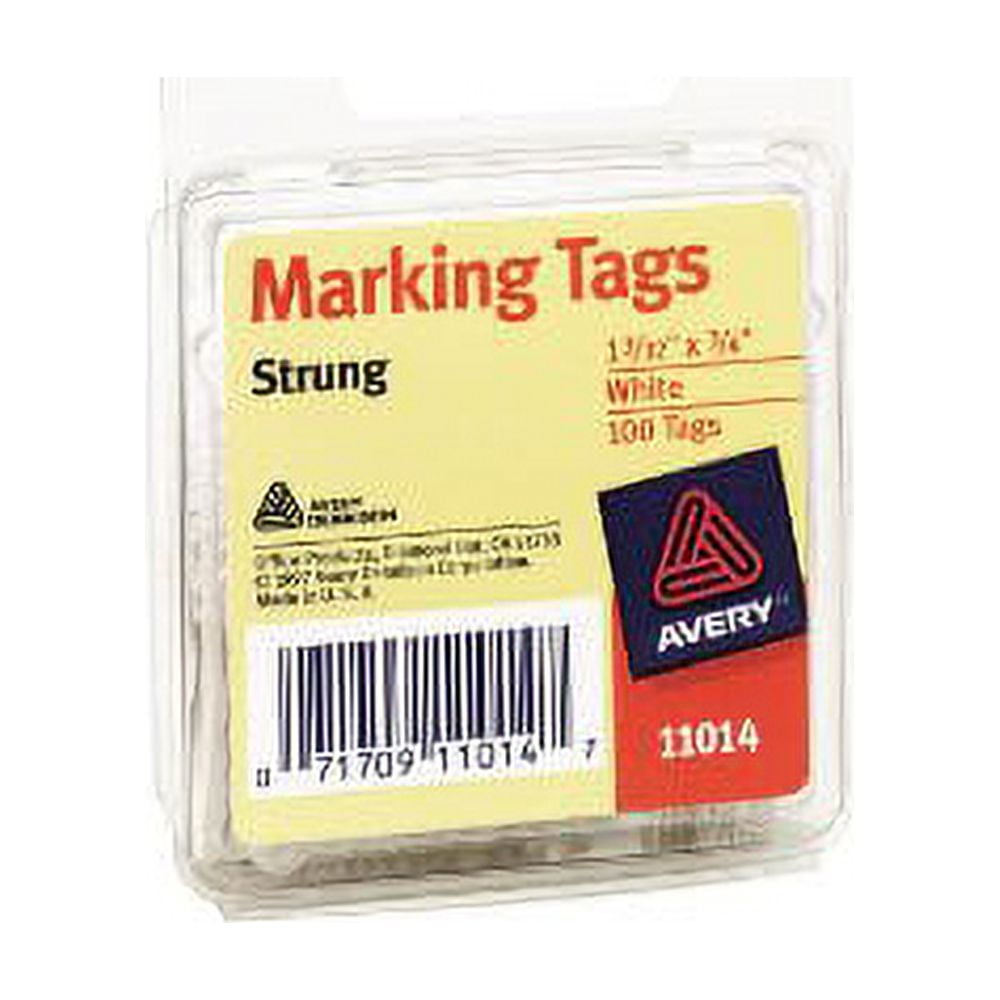 Avery Marking Tags Strung 1.09 x 0.75 Inches 100 Count (11014