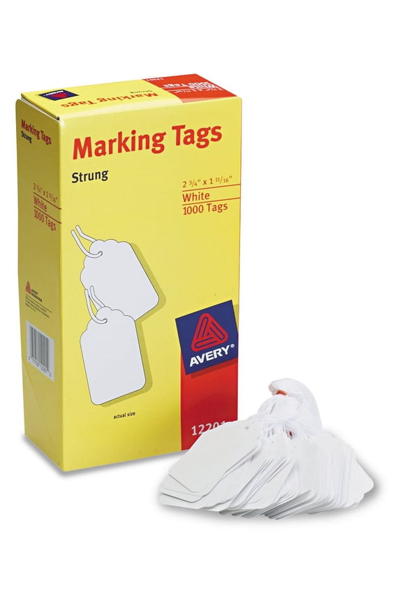 Marking Tags, Strung, 2-3/4" x 1-11/16", 1,000 Tags (12201)