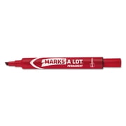 Avery Marks-A-Lot Permanent Markers Dozen, Chisel Point, Red, 12 Count