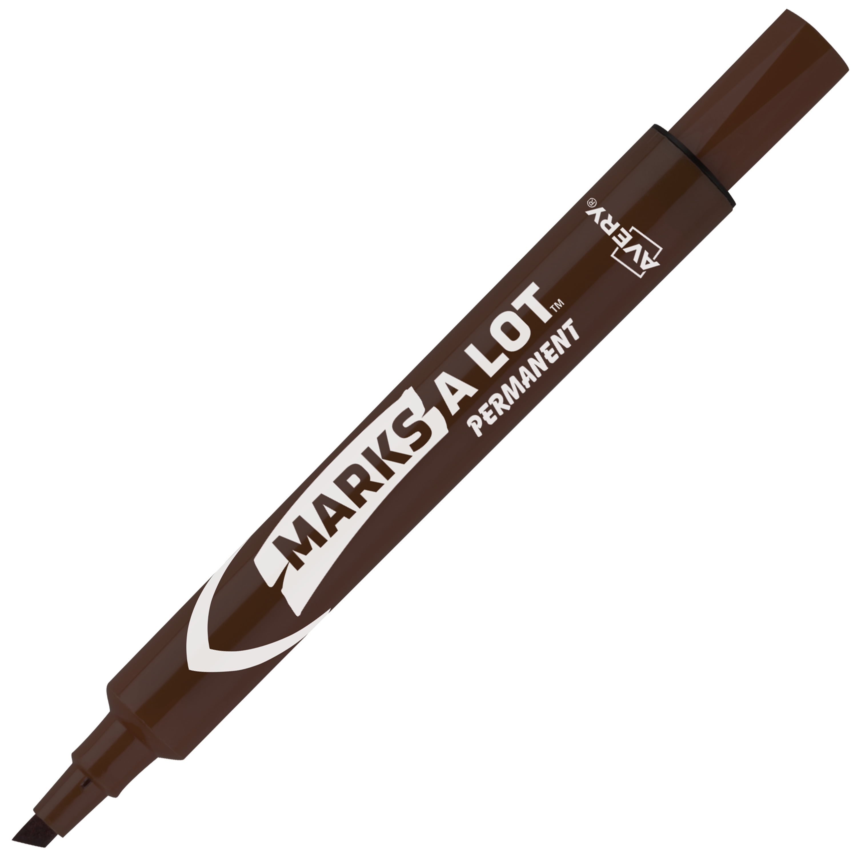 Marks-A-Lot Permanent Marker, Large Desk-Style Size, Chisel Tip, 1 Brown  Marker (08881)