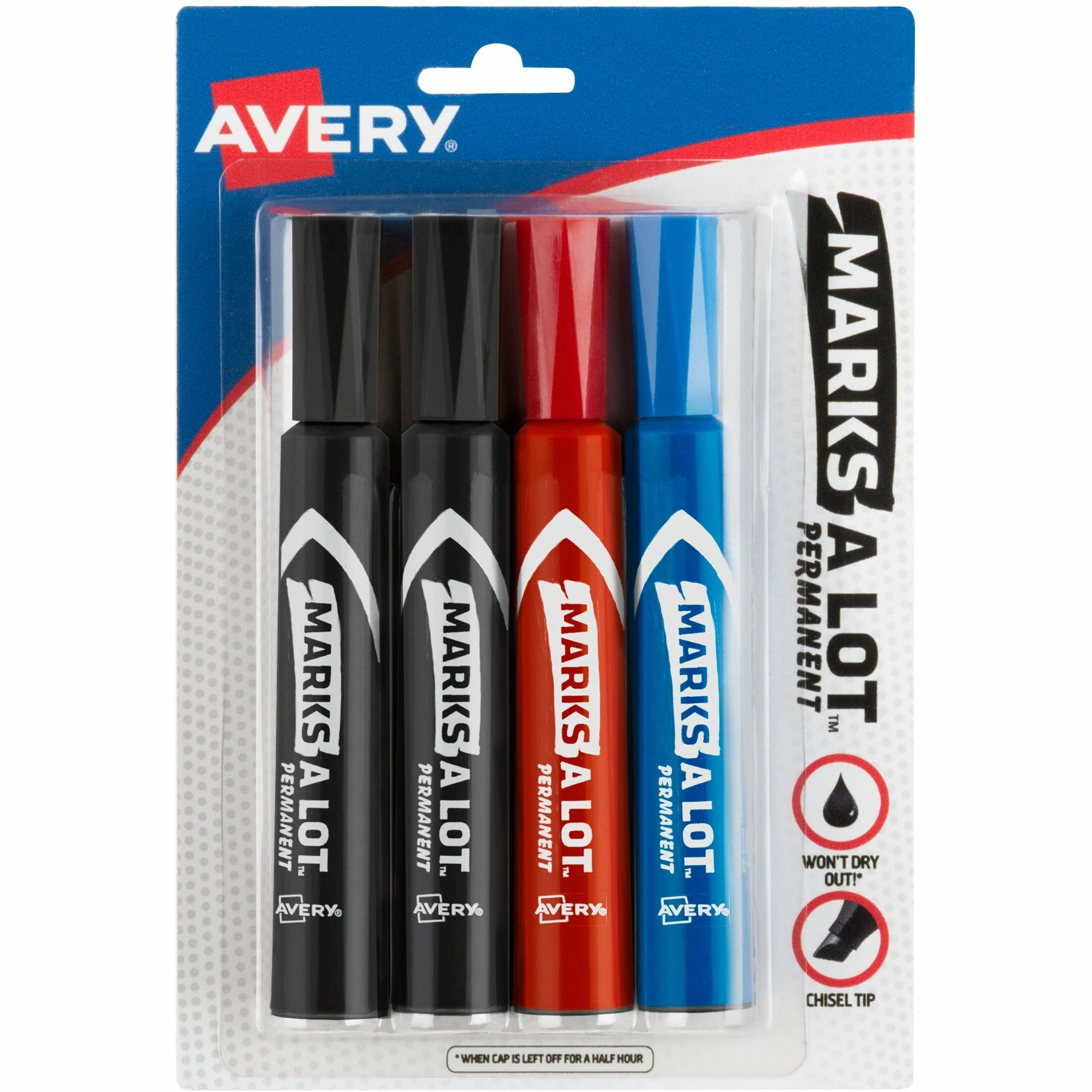 Assorted Color Chisel Tip Permanent Markers Set, Non-toxic, Low Odor