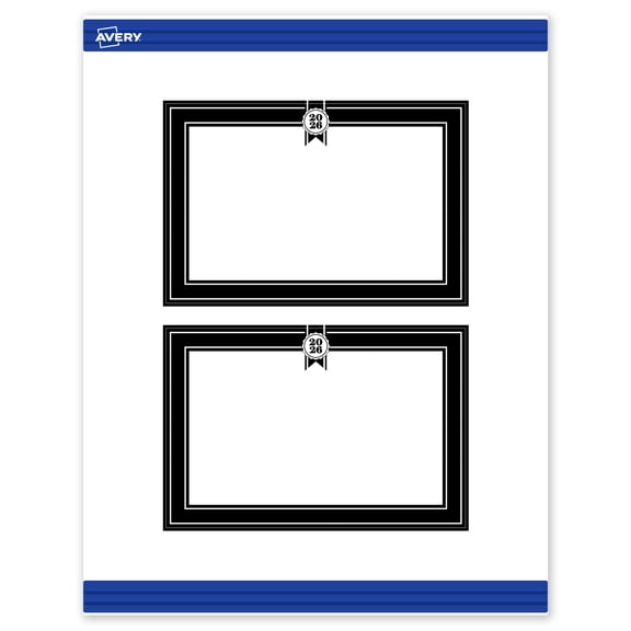 Avery Matte 4" x 6" Postcards, Black & White Seal, 40ct