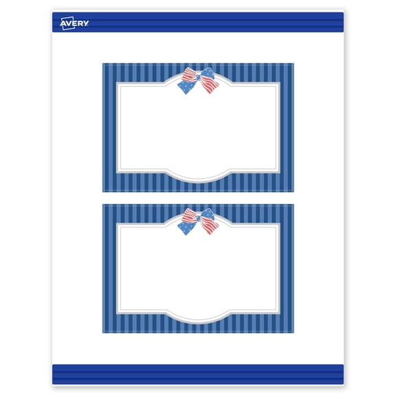Avery Matte 4" x 6" Postcards, Patriotic Silver Stripes, 40ct