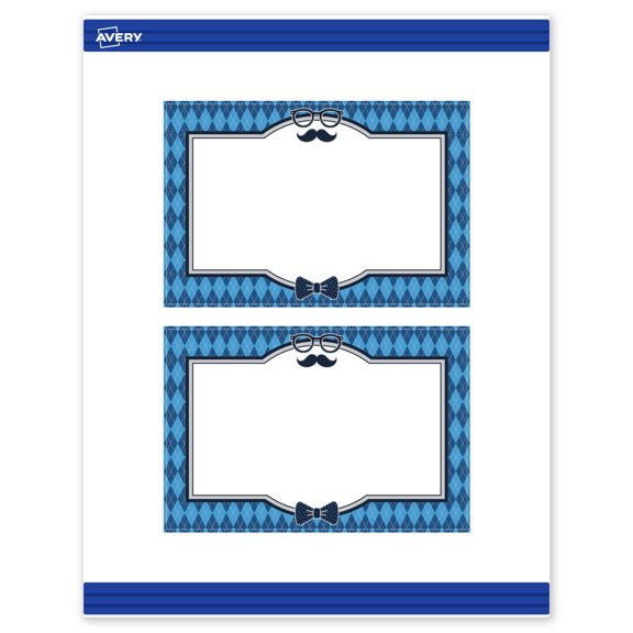 Avery Matte 4" x 6" Postcards, Silver & Blue Diamond, 40ct