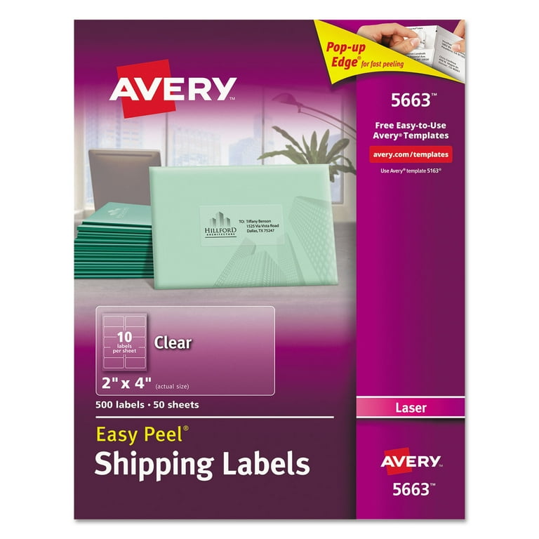 Glossy White Easy Peel Mailing Labels w/ Sure Feed Technology, Laser Printers, 2 x 4, White, 10/Sheet, 25 Sheets/Pack Glossy White Easy Peel Mailing Labels w/ Sure Feed Technology, Laser Printers, 2 x 4, White, 10/Sheet, 25 Sheets/Pack