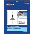 thumbnail image 1 of Avery Matte Clear Rectangle Labels, 11" x 4-1/4", 200 Total, 1 of 9