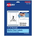 thumbnail image 1 of Avery Matte Clear Rectangle Labels, 4" x 5", 200 Total, 1 of 10