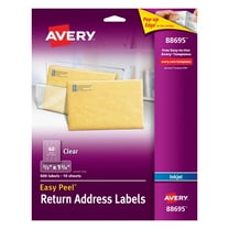 Avery Return Address Labels, 2/3" x 1-3/4", Film, Matte Clear, Inkjet, Sure Feed, 600 Labels (88695)