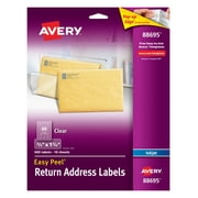 Avery Matte Clear Return Address Labels, Sure Feed Technology, Inkjet, 2/3" x 1-3/4", 600 Labels (88695)
