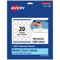 thumbnail image 1 of Avery Matte Clear Round Labels, 1-3/4" Diameter, 2,000 Total, 1 of 10