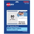 thumbnail image 1 of Avery Matte Clear Round Labels, 3/4" Diameter, 8,000 Total, 1 of 10