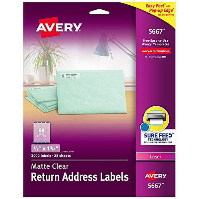 Avery Matte Frosted Clear .. Return Address Labels for .. Laser