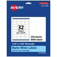 thumbnail image 1 of Avery Matte White Rectangle Labels, 1.25" x 1.75", 8,000 Labels, 1 of 8