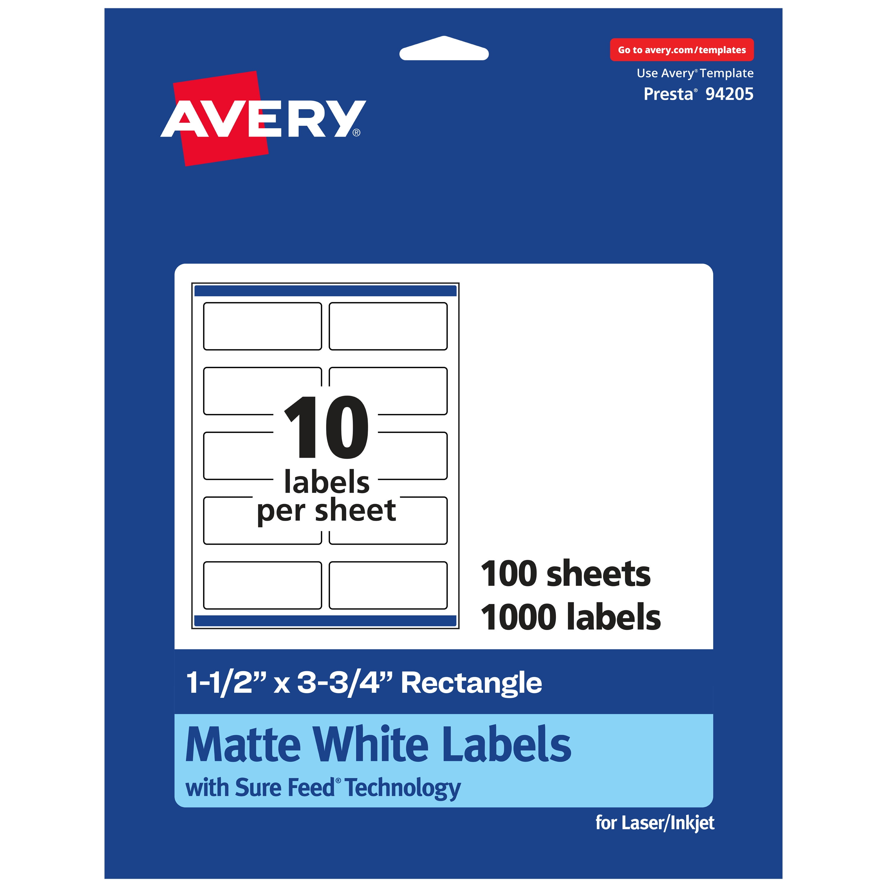 A-One Removable Matte Label Stickers - A4 Sheet, 18 Labels Per Sheet (70x42.3mm), 10 Pack