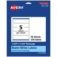 thumbnail image 1 of Avery Matte White Rectangle Labels, 1.75" x 7.75", 250 Labels, 1 of 8