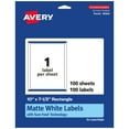 thumbnail image 1 of Avery Matte White Rectangle Labels, 10" x 7.5", 100 Labels, 1 of 8