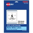 thumbnail image 1 of Avery Matte White Rectangle Labels, 2-1/3" x 3-3/8", 600 Labels, 1 of 7