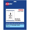 thumbnail image 1 of Avery Matte White Rectangle Labels, 2.5" x 5", 150 Labels, 1 of 8